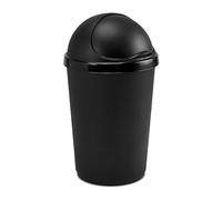 VR7 25L BLACK Kitchen Bullet Bin, Rubbish Bin with Large Opening Flap, Plastic Bin, Ideal Dustbin for Home, Bedroom, and Office Use, Plastic Kitchen Bin, Waste paper Bin, Indoor Trash Basket