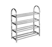VR7 4 Tier Stainless Steel Shoe Storage Rack Home Furniture Storage Rack 6213 (Silver)