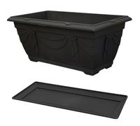 VR7 40cm Long Garden Planter with Trays - Durable Plastic Trough for Raised Window Planting - Perfect for Flowers, Herbs, and Vegetables