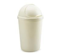 VR7 50L CREAM Kitchen Bullet Bin, Rubbish Bin with Large Opening Flap, Plastic Bin, Ideal Dustbin for Home, Bedroom, and Office Use, Plastic Kitchen Bin, Waste paper Bin, Indoor Trash Basket