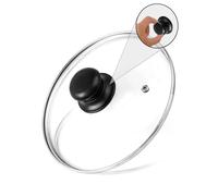 VR7 Glass Lids for Saucepan 22cm Pots Transparent Heat-Resistant Steam Hole Lid with Plastic Knob Frying Pan