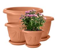 VR7 Pack of 33cm Flower Pots with Tray