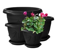 VR7 Pack of 58cm Flower Pots with Tray