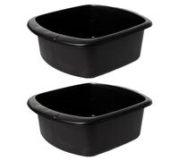 VR7 Plastic Washing Up Bowl Rectangular Black Washing Bowl for Sink Kitchen Basin Mixing Dish