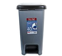 VR7 Slim Plastic Pedal Bin Home Bedroom Bathroom Kitchen Rubbish Dustbin (40L)