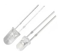 Vrabocry 100pcs 3mm Green Flicker Flickering LED Diodes Candle Flicking Lights Clear Round Lens 29mm Long Lead DC 3V 20mA Light Emitting Diode Lamp Bulb