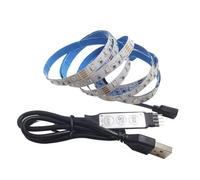 Vrabocry 16.4ft 5V USB RGB LED Strip Light USB Powered 5m 300LEDs Flexible SMD 2835 with Controller Dimmable 19 Dynamic Modes 20 Static Colors No-Waterproof IP20 LED Tape Lights