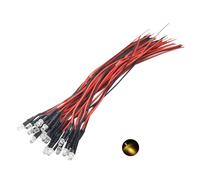 Vrabocry 20pcs 12 Volt 3mm Warm White Blinking Pre Wired LED Lights Emitting Diodes 1.5Hz Single Color Flashing 7.9 inch DC 12v LED Light Clear Lens Small LED Lamps DIY Lighting Projects