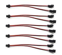 Vrabocry 5 Piece Set 15cm 2 Pin SM Splitter JST Plug 1 to 2 Male and Female for 5630 3528 5050 One Color LED Strips