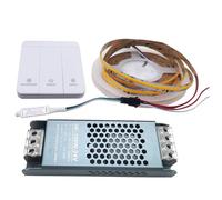 Vrabocry 5M/roll WS2811 COB Running Water Flowing Horse Racing, Warm White LED Strip Light Pixel Band DC24V 360LEDs/m Tracking with RF Controller 24V Power Supply