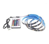 Vrabocry 6.56ft 5V USB LED Strip Lights 2m 5050 RGB Light with Adjustable Colour and Brightness 24key Remote Control Waterproof Flexible Led Tape Adhesive TV Backlights Decoration