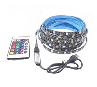 Vrabocry 9.84ft 5V USB LED Strip Lights 3m 5050 RGB Light with Adjustable Colour and Brightness 24key Remote Control Waterproof Flexible Led Tape Adhesive TV Backlights Decoration