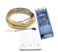 Vrabocry COB Running Water Flowing Chasing 5M LED Strip Lights WS2811 24V Horse Race Sequential LED Ribbon with 3Key RF Controler+24V 100W Power (Warm White 3000K)