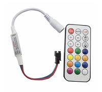 Vrabocry DC5-24V 4Pin Led Pixel Strip Light Controller Mini 21Key RF Wireless Remote Effect for WS2813 WS2815 Individually Addressable Strip Lights
