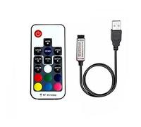 Vrabocry USB DC 5V LED Controller Kit- 17 Key RF Wireless Remote Control Dimmer/Inline LED Controller for 5050 3528 RGB LED Strip Lights
