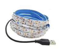 Vrabocry USB LED Strip Light Blue 5V USB Powered 16.4ft/5M 300LEDs Flexible SMD2835 No-Waterproof IP20 LED Tape Lights for TV Background Lighting Tape Home Decor Lamp