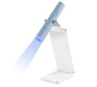 VRAIKO Minicure Portable Handheld UV Light with Stand, Rechargeable LED Nail Lamp for Fast Gel Nail Curing (Blue)