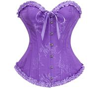 Vrapo Bustier Corset Top for Women | Overbust Lace Up Waist Cincher Shapewear Lingerie
