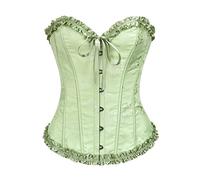 Vrapo Grass Green Corset Top for Women | Overbust Lace Up Waist Cincher Shapewear Lingerie - Size XL