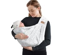 vrbabies Baby Carrier from Newborn, Soft Lightweight Baby Sling with Pockets & Adjustable Shoulder Strap Easy Wearing, Front Baby Sling for Newborn and Toddler 1-24 Months Up to 40lbs (Blue Flower)