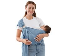 vrbabies Baby Sling Carrier for Newborn to Toddlers, Adjustable Breathable Muslin Double Ring Sling Wraps, Sling Holder Carrier Scarf, Ideal Baby Gift for New Parents
