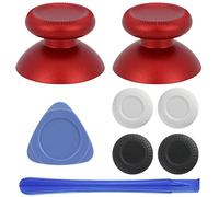 VRbrother 2Pcs Replacement Rocker Metal Analog Joystick Thumbstick Mushroom Caps Repair for Meta oculus quest 2 (red)