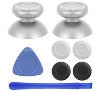 VRbrother 2Pcs Replacement Rocker Metal Analog Joystick Thumbstick Mushroom Caps Repair for Meta Oculus Quest 2 (Silver)