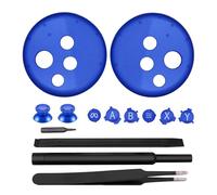 VRbrother Metal Left and Right Controller Replacement Set for Meta Quest3/3S Accessories, including Controller Keyboard, Mushroom Cap, ABXY Button, Back Key, and Function Key (Blue)