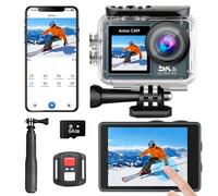 Vrebrey Action Camera 5K 30FPS 20MP Waterproof Camera 100FT Underwater EIS Sports Cam with Touch Screen, 170° Wide Angle, Remote Control, WiFi, 5X Zoom for Snorkeling, Diving, Cycling, and Vlogging