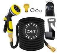 VReder Expandable Garden Hose Pipe, Magic Expanding Hose with 10-Pattern Spray Gun, No-Krinkles Flexible Extendable Water Hose for Watering Car Washing Gardening (7.5M/25FT)