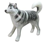 VReder Inflatable Husky Dog Alaskan Toy, Realistic Animal Figure Prop | 29.5" Birthday Gift Party Decoration Pool Party Photo Prop Thanksgiving Christmas Home Decor (1 Pcs)