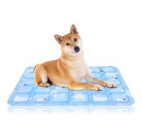 VReder Pet Cooling Mat for Dogs Cat, Foldable Durable Water Filled Model Bed Cooling Mats, Suitable for Pet Rest Daily Travelling Summer Cushion (Blue Bear, L: 50x60cm)