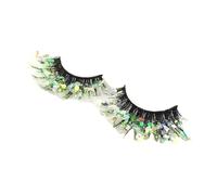 vreplrse 2pcs/set Long-Lasting Wear 3D Coloured Eyelashes Easy Application Professional Plastic Glittery Eyelashes With Sequins, Q-09