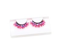 vreplrse 2pcs/set Long-Lasting Wear 3D Coloured Eyelashes Easy Application Professional Plastic Glittery Eyelashes With Sequins, Q-03