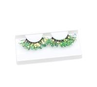 vreplrse 2pcs/set Long-Lasting Wear 3D Coloured Eyelashes Easy Application Professional Plastic Glittery Eyelashes With Sequins, Q-06