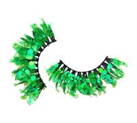 vreplrse 2pcs/set Long-Lasting Wear 3D Coloured Eyelashes Easy Application Professional Plastic Glittery Eyelashes With Sequins, Q-39