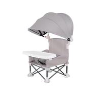 vreplrse Baby Dining Chair With Sunshade For Sun Protection During Outdoor Activities Folding Chair For Outdoor Activities, grey