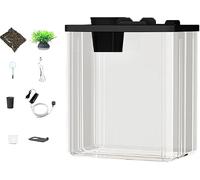 vreplrse Beta Fish Tank Offers Exceptional Viewing Clarity With Borderless Enhancing Experience Of Observing Pet Fish Any Angle 5 Gallon Tank Starter Kit Beta Starter Kit, white, L
