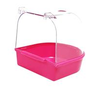 vreplrse Bird Bath Box Cage For Budgies Lovebirds Easy To Clean And Hanging Features Improving Bathing Experience Small Brids Parakeet Canary Budgerigar Lovebirds, Pink, 13.5x14x13cm