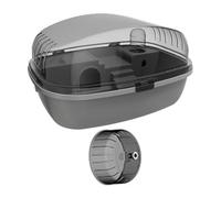 vreplrse Breathable Small Animal Habitat Hamster Cage Interactive Play Encouraging Healthy Activity And Social Engagement Ventilation Exercise Playing House Transparent, Gray, 35.5x27.5x20cm