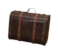 vreplrse Charming Nostalgic Style Storage Box Retro Luggage Trunk Home And Office Decor Nostalgic Travel Trunk Wood Chest Antique Style Cosmetics Old Fashioned Storage Chest Photography Props