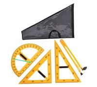 vreplrse Compass Triangle Protractor Ruler Drawing Tool Teachers Supporting Geometry Work and Engineering Drafting Drawing Math Geometry Tool Big Size Teacher Aids, Yellow, 4 pcs