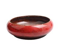 vreplrse Large Round Juicy Planter Bowl Creative For Indoor And Outdoor Flowers Ceramics Vintage Ceramic Glazed Bonsai Pot, red