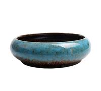 vreplrse Large Round Juicy Planter Bowl Creative For Indoor And Outdoor Flowers Ceramics Vintage Ceramic Glazed Bonsai Pot, blue