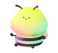 vreplrse LED Bee Night Light Touch To Change 7 Colors Soft And Gentle Glow Little Bee Night Light Silica Gel Little Night Light