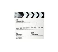 vreplrse Movie Clapperboard Professional Printed Pattern Wood Video Shooting Director Clapperboards Scene Boards Accessories, Large Chinese white, 30 * 27CM