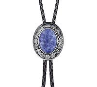 vreplrse Oval Wavy Bolo Tie Turquoise Cowboy Fashionable Garment Accessories Ties Vintage Necktie Costume Accessories Women,Purple agate