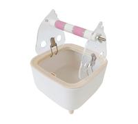 vreplrse Parrot Toilet Stand Interactive Stand With Waste Bin Sturdy Acrylic Materials Easy To Clean Small And Medium Birds Acrylic Bird Dropping Station Parrot Toilet, Pink