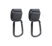 vreplrse PU Leather Stroller Hooks Durable Heavy Duty Adjustable Clips Shopping Days Stroller Hooks Bag for Hanging Diaper Bags Shopping Carts Universal Baby Clips Accessories, Black, 20x3.7cm