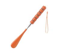 vreplrse Retractable Shoe Horn Lightweight Stainless Steel Shoe Dressing Aid 5 Section Adjustable Length Telescoping Spoon Adjustable Length Shoes Lifter Adults, Orange, 29.5cm to 71cm